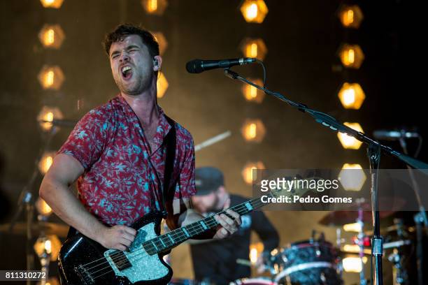Mike Kerr of Royal Blood performs on the Heineken stage during day 1 of NOS Alive festival on July 6, 2017 in Lisbon, Portugal.