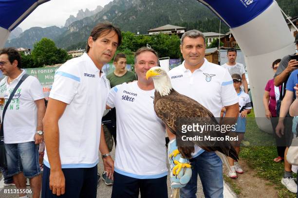 Lazio Team manager Angelo Peruzzi and Lazio head coach Simone Inzaghi during the opening of Lazio Style Village - Day 1 on July 9, 2017 in Rome,...