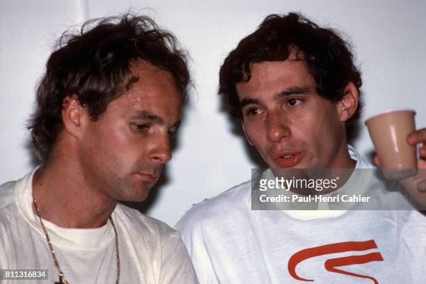 Ayrton Senna, Gerhard Berger, Grand Prix of Portugal, Estoril, 22 September 1991.