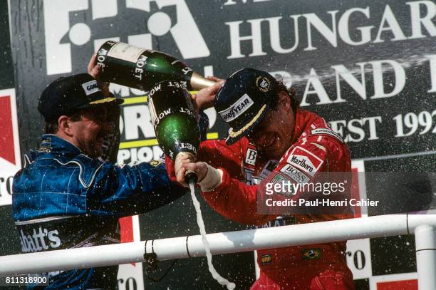 Ayrton Senna, Nigel Mansell, Grand Prix of Hungary, Hungaroring, 16 August 1992.