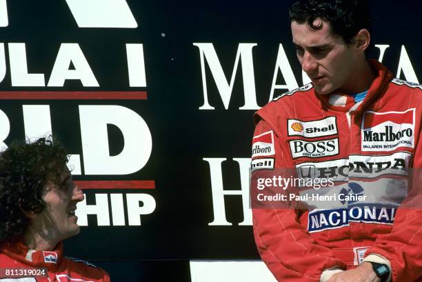 Ayrton Senna, Alain Prost, Grand Prix of Hungary, Hungaroring, 07 August 1988.