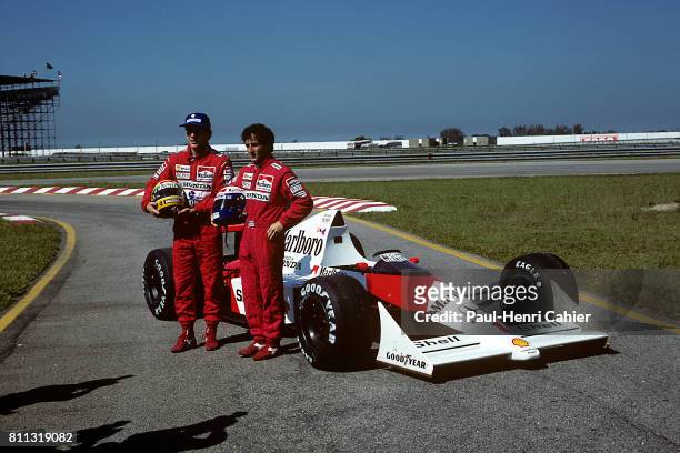 Ayrton Senna, Alain Prost, McLaren-Honda MP4/5, Grand Prix of Brazil, Jacarepagua, 26 March 1989.