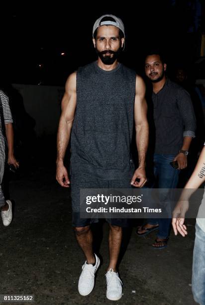 Bollywood actor Shahid Kapoor spotted at dance class at Hill Road Bandra, on July 5, 2017 in Mumbai, India.