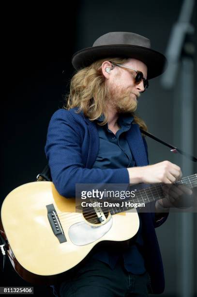 Wesley Schultz of The Lumineers performs on stage at the Barclaycard Presents British Summer Time Festival in Hyde Park on July 9, 2017 in London,...