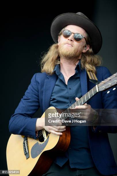 Wesley Schultz of The Lumineers performs on stage at the Barclaycard Presents British Summer Time Festival in Hyde Park on July 9, 2017 in London,...