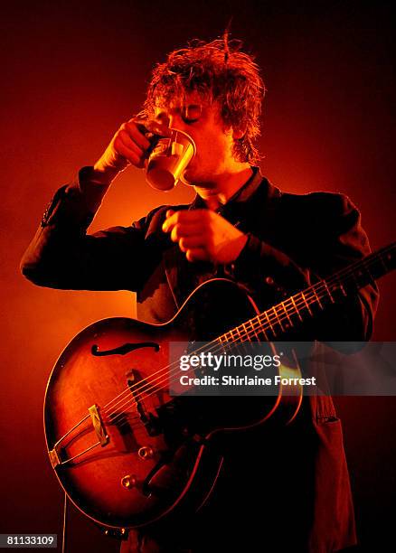 Pete Doherty performs solo accoustic show at Manchester Academy on May 17, 2008 in Manchester, England.