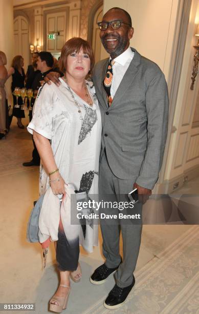 Sir Lenny Henry and Lisa Makin attend The South Bank Sky Arts Awards drinks reception at The Savoy Hotel on July 9, 2017 in London, England.