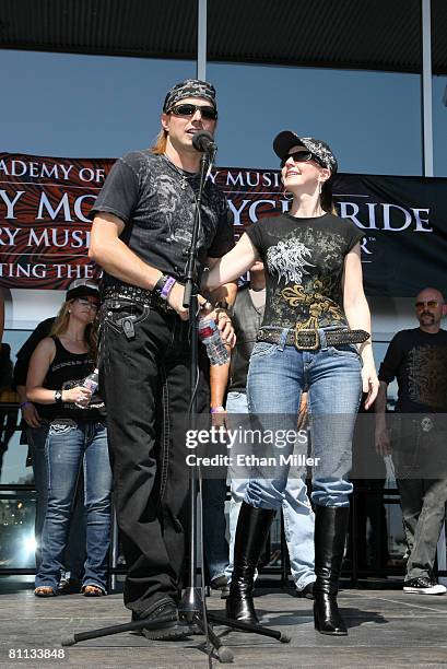 Lee Roy and Elaine Roy of The Roys prior the 5th Annual Academy of Country Music Motorcycle Ride benefiting the Academy of Country Music Charitable...