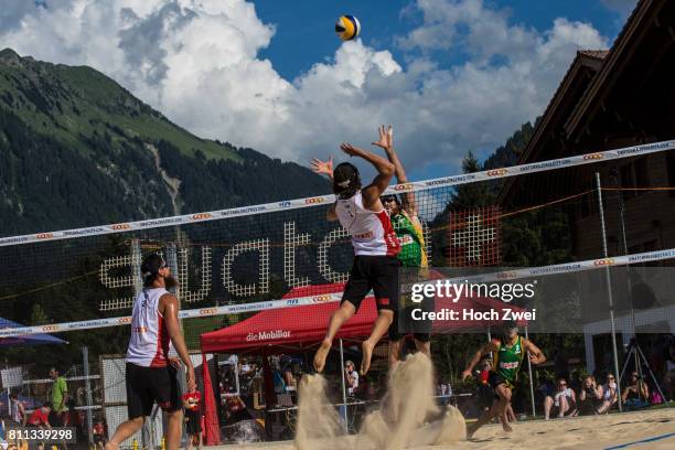 Michael Platinga and Grant O'Gorman of Canada competing against Alison Conte Cerutti and Bruno Oscar Schmidt of Brasil during the third stage of the...