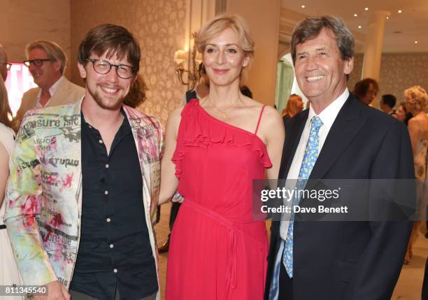 Tom Bragg, Marie-Elsa Bragg and Melvyn Bragg attend The South Bank Sky Arts Awards drinks reception at The Savoy Hotel on July 9, 2017 in London,...