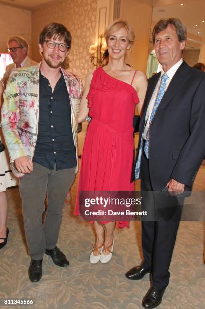 Tom Bragg, Marie-Elsa Bragg and Melvyn Bragg attend The South Bank Sky Arts Awards drinks reception at The Savoy Hotel on July 9, 2017 in London,...