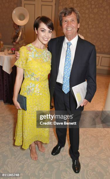 Leanne Cope and Lord Melvyn Bragg attend The South Bank Sky Arts Awards drinks reception at The Savoy Hotel on July 9, 2017 in London, England.