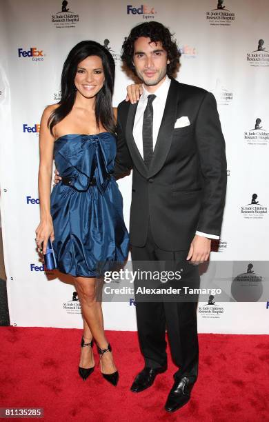 Candela Ferro and Khotan Fernandez poses at The 6th Annual FedEx/St. Jude Angels & Stars Miami Gala at The Adrienne Arsht Center for the Performing...