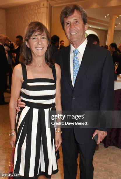 Gabriel Clare-Hunt and Lord Melvyn Bragg attend The South Bank Sky Arts Awards drinks reception at The Savoy Hotel on July 9, 2017 in London, England.