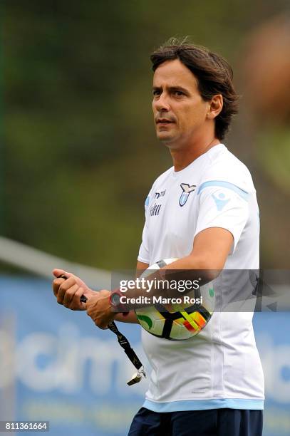 Lazio head coach Simone Inzaghi during the SS Lazio Training Camp - Day 1 on July 9, 2017 in Rome, Italy.