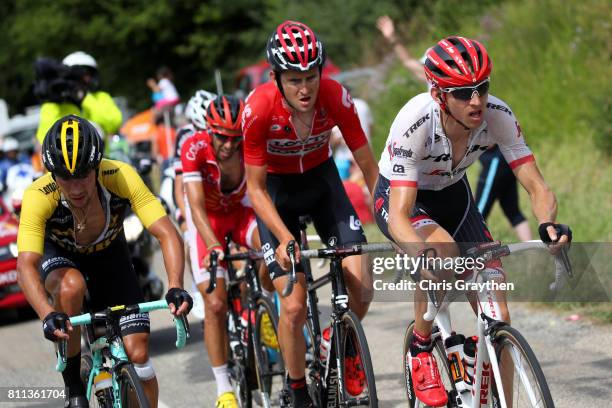 Bauke Mollema of Netherlands riding for Trek - Segafredo rides in the breakaway during stage 9 of the 2017 Le Tour de France, a 181.5km stage from...