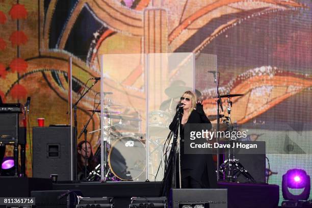Stevie Nicks performs on stage at the Barclaycard Presents British Summer Time Festival in Hyde Park on July 9, 2017 in London, England.