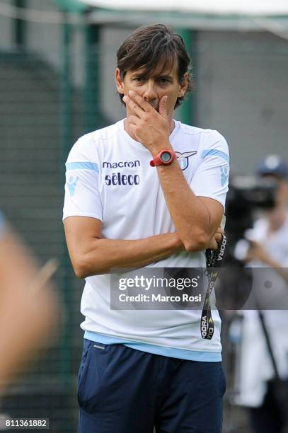 Lazio head coach Simone Inzaghi during the SS Lazio Training Camp - Day 1 on July 9, 2017 in Rome, Italy.