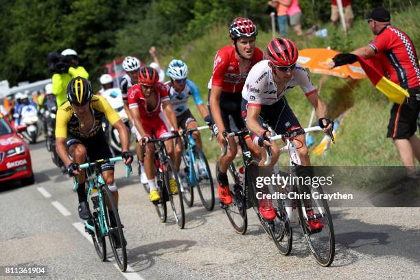 Bauke Mollema of Netherlands riding for Trek - Segafredo rides in the breakaway during stage 9 of the 2017 Le Tour de France, a 181.5km stage from...