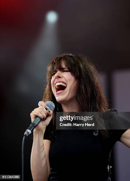 Imelda May performs on Day 3 of Cornbury Festival at Great Tew Park on July 9, 2017 in Oxford, England.