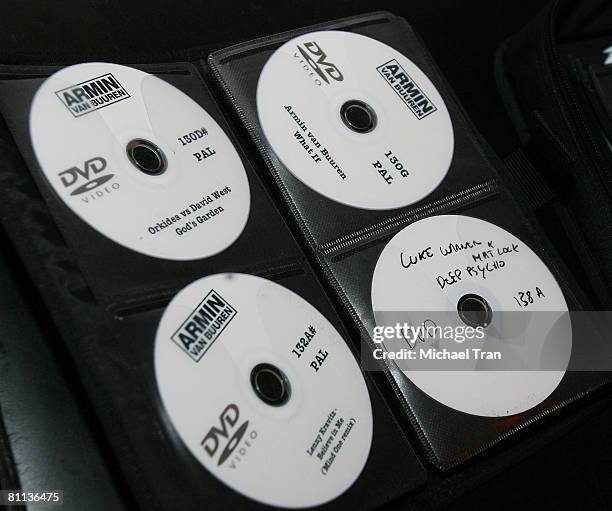 General view of DJ Armin Van Buuren CD's at GIANT the Insomniac Party held at Vanguard Nightclub on May 17, 2008 in Hollywood, California.