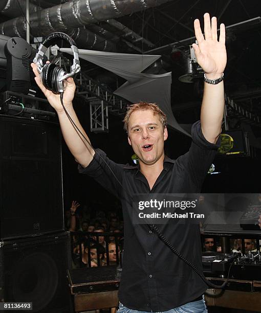 Armin Van Buuren poses for the cameras at GIANT the Insomniac Party held at Vanguard Nightclub on May 17, 2008 in Hollywood, California.