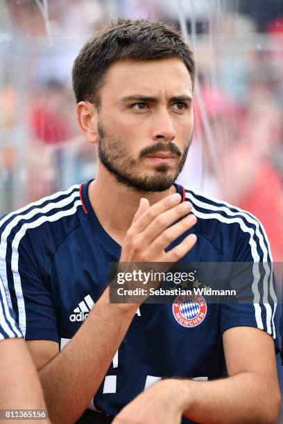 Assistant coach Davide Ancelotti of FC Bayern Muenchen waits for the start of the preseason friendly match between FSV Erlangen-Bruck and Bayern...