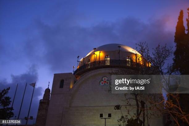 moonlight blues, twilight at the hurvah synagogue, jerusalem old city - 1948 stock pictures, royalty-free photos & images