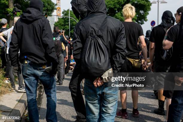 Violent mass demonstrations took place in several flash points throughout Hamburg as German riot police confronted Anti capitalism and radical left...