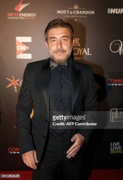 Syrian actor Abed Fahed poses for a picture during the 8th edition of the Beirut International Awards Festivals , in the Lebanese capital, Beirut, on...