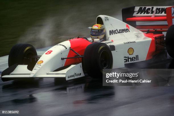 Ayrton Senna, McLaren-Ford MP4/8, Grand Prix of Europe, Donington Park, 11 April 1993.