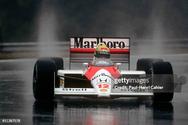 Ayrton Senna, McLaren-Honda MP4/4, Grand Prix of Hungary, Hungaroring, 07 August 1988.