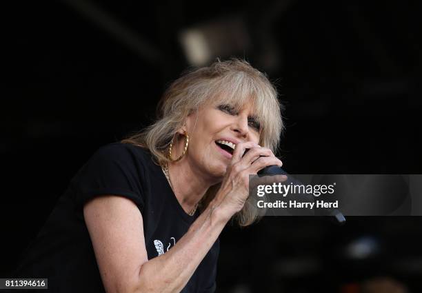 Chrissie Hynde of the Pretenders performs on Day 3 of Cornbury Festival at Great Tew Park on July 9, 2017 in Oxford, England.