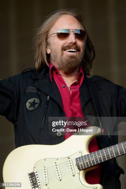 Tom Petty of Tom Petty & The Heartbreakers performs on stage at the Barclaycard Presents British Summer Time Festival in Hyde Park on July 9, 2017 in...