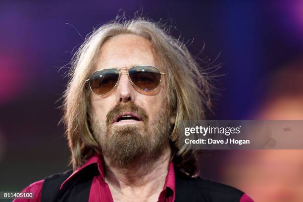 Tom Petty of Tom Petty & The Heartbreakers performs on stage at the Barclaycard Presents British Summer Time Festival in Hyde Park on July 9, 2017 in...