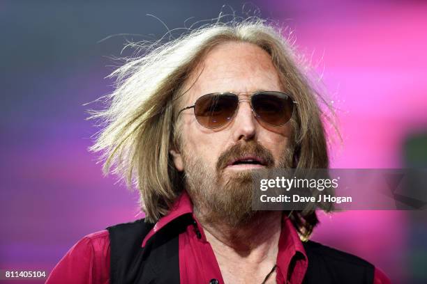 Tom Petty of Tom Petty & The Heartbreakers performs on stage at the Barclaycard Presents British Summer Time Festival in Hyde Park on July 9, 2017 in...