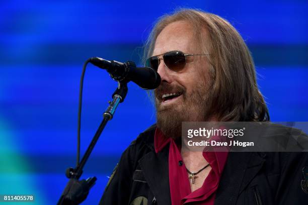Tom Petty of Tom Petty & The Heartbreakers performs on stage at the Barclaycard Presents British Summer Time Festival in Hyde Park on July 9, 2017 in...