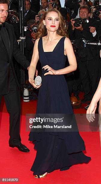 Natalie Portman a attends the "Indiana Jones and the Kingdom of the Crystal Skull" Premiere at the Palais des Festivals during the 61st Cannes...