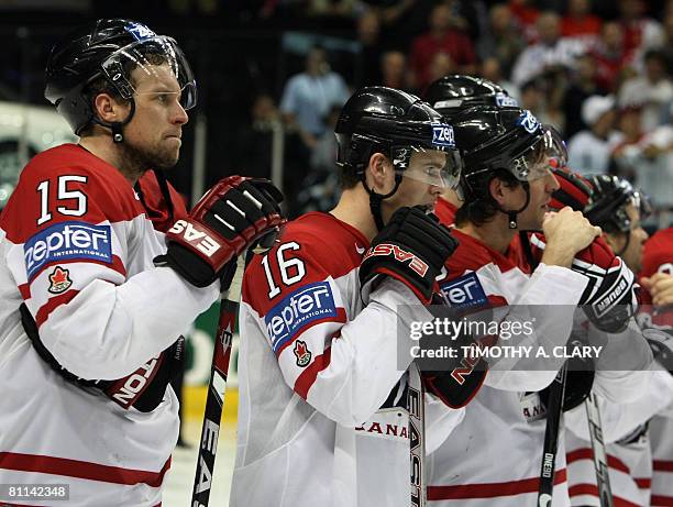 Canada after losing 5-4 in overtime to Russia at the gold medal game of the 2008 IIHF World Hockey Championships at the Colis?e Pepsi in Quebec City...