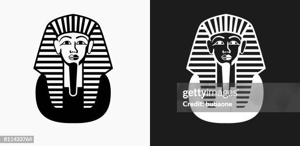 ägyptischen sarg symbol auf schwarz-weiß-vektor-hintergründe - pharao stock-grafiken, -clipart, -cartoons und -symbole