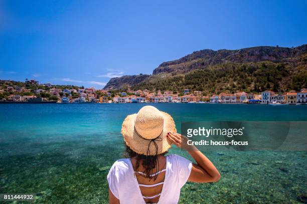 travel to greek island - mediterranean sea stock pictures, royalty-free photos & images