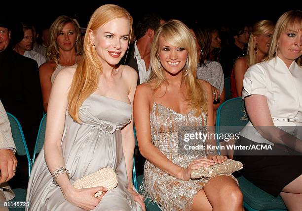 Actress Nicole Kidman and Singer Carrie Underwood during the 43rd annual Academy Of Country Music Awards held at the MGM Grand Garden Arena on May...