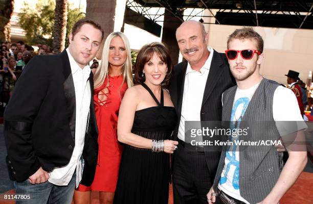 Dr. Phil's family , son Jay McGraw, Erica Dahm, wife Robin McGraw, Dr. Phil and son Jordan McGraw arrives at the 43rd annual Academy Of Country Music...