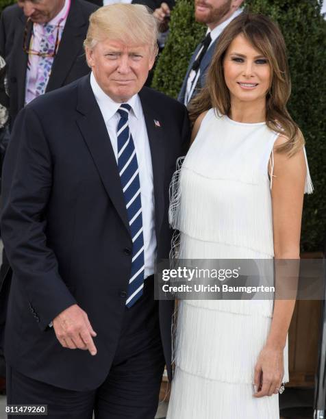 Summit in Hamburg. Donald Trump, President of the United States of America and his wife Melania, before the beginning of a concert in the Elbe...