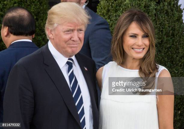 Summit in Hamburg. Donald Trump, President of the United States of America and his wife Melania, before the beginning of a concert in the Elbe...
