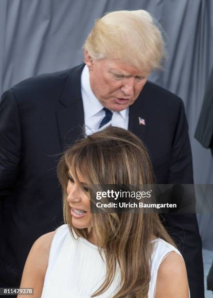 Summit in Hamburg. Donald Trump, President of the United States of America and his wife Melania, before the beginning of a concert in the Elbe...