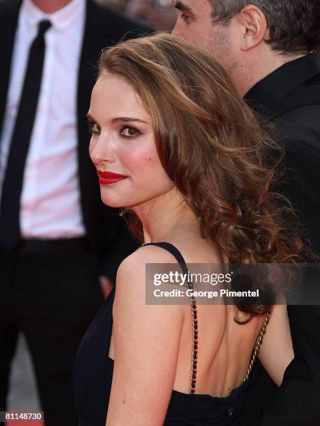 Juror Natalie Portman attends the 'Indiana Jones and the Kingdom of the Crystal Skull' premiere at the Palais des Festivals during the 61st Cannes...