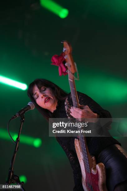 Paz Lenchantin of the Pixies performs at Trinity College on July 9, 2017 in Dublin, .