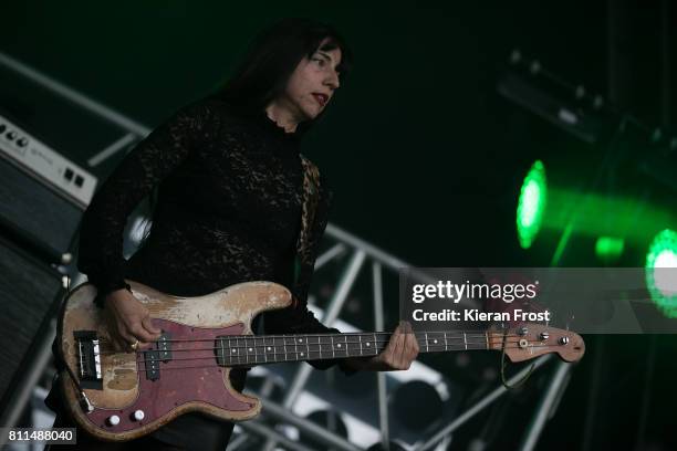 Paz Lenchantin of the Pixies performs at Trinity College on July 9, 2017 in Dublin, Ireland.