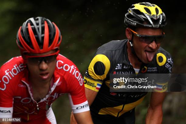 Thomas Voeckler of France riding for Direct Energie rides in the peloton during stage 9 of the 2017 Le Tour de France, a 181.5km stage from Nantua to...